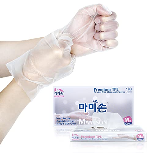 DABOGOSA TPE Disposable Gloves, Latex-Free Plastic Gloves, Large, 100 Pack