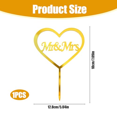 Elegant Mr and Mrs Acrylic Cake Topper for Weddings & Anniversaries