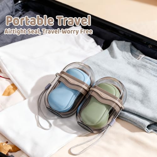 Travel Soap Dish Holder Case for Shower Bar - Waterproof & Compact