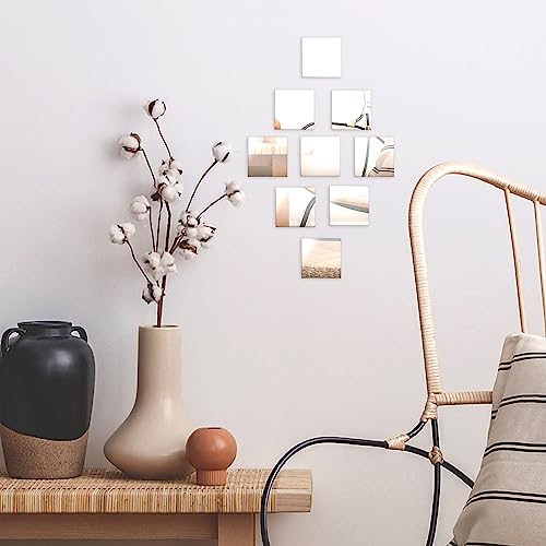 60-Pack 2-Inch Square Mirror Tiles for DIY Crafts & Decor
