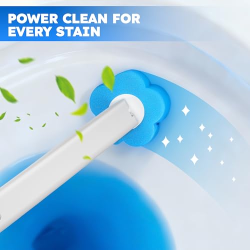 TUUAQ Disposable Toilet Brush Refills, 20-Pack Replacement Cleaning Pads