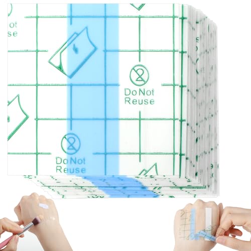 Qianyu Disposable Makeup Hand Palette 50 Pcs Transparent Waterproof Mixing Tray
