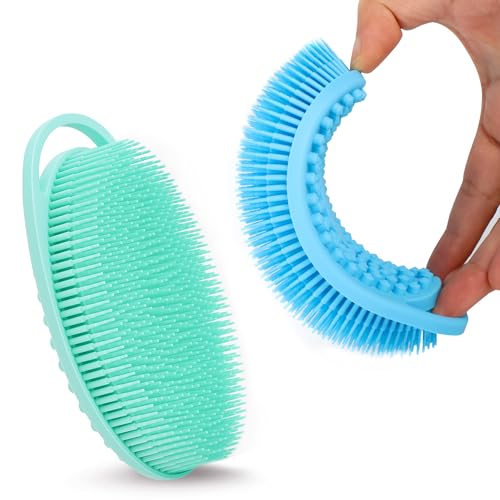 Silicone Body Scrubber 2 Pack - Soft Exfoliating Shower Brush