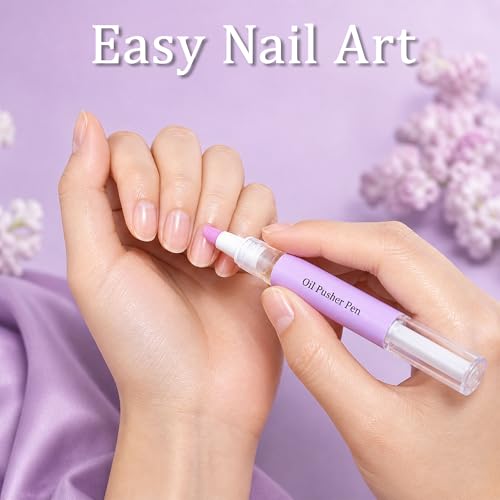 2-in-1 Cuticle Oil Pusher Pen for Nail Care and Grooming Treatment