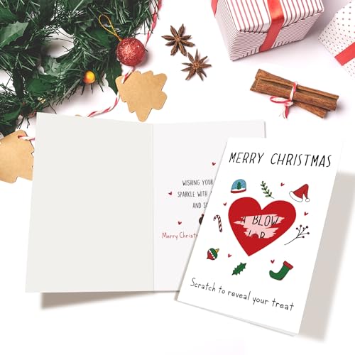 Funny Scratch Off Christmas Card for Husband Boyfriend - Rude Pun Xmas Card