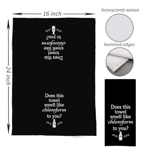 DOTAIN Funny Kitchen Towel, Does This Towel Smell Like Chloroform? Black