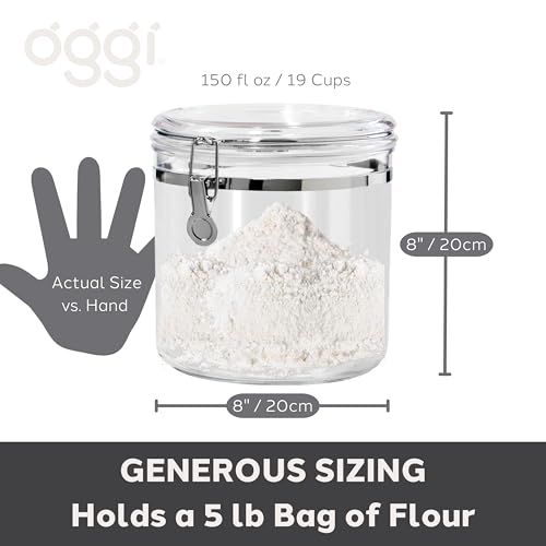 Oggi 150 oz Jumbo Airtight Food Storage Canister with Clamp Lid