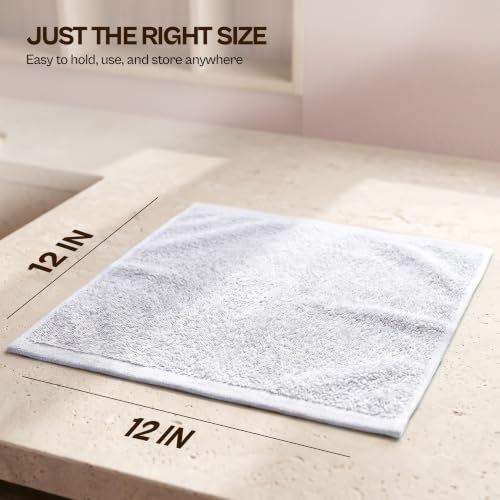 Utopia Towels 24 Pack Washcloths - 12x12 in Cotton, Grey & White