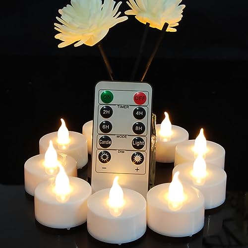 Flameless LED Tea Light Candles with Remote & Timer - Warm White 24 Pack
