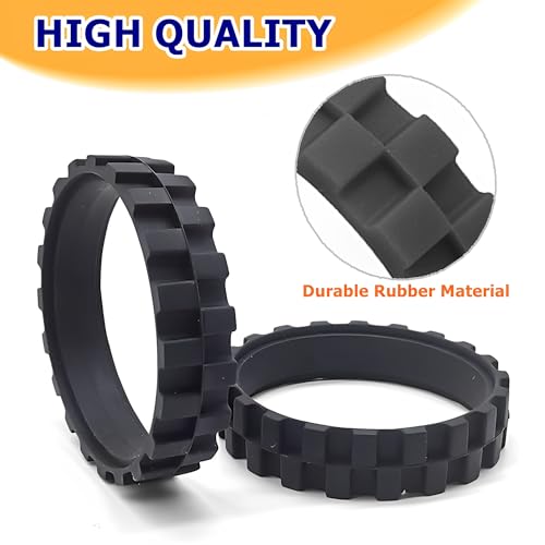 YurMemo Replacement Rubber Tires for Robot Vacuum, 2-Pack Black