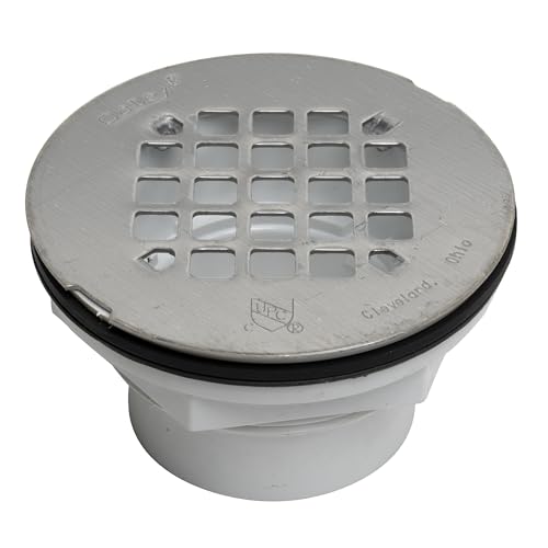 Oatey Shower Drain 2-Inch PVC with Stainless Steel Strainer