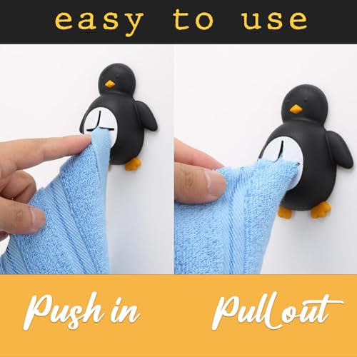 Cute Penguin Silicone Towel Holder for Kitchen & Bathroom