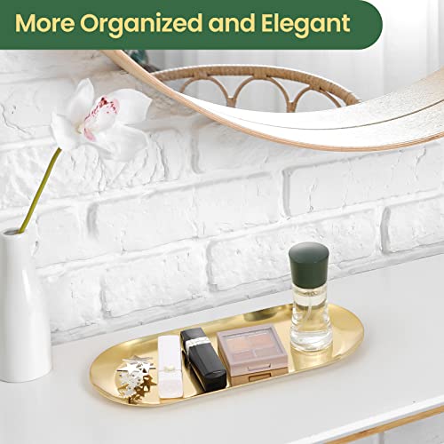 Wikapy Gold Decorative Tray Set - Multi-Functional Organizer for Jewelry, Perfume & More
