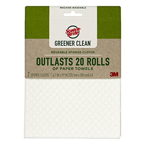 Scotch-Brite Greener Clean Sponge Cloth, Small - 2 Pack