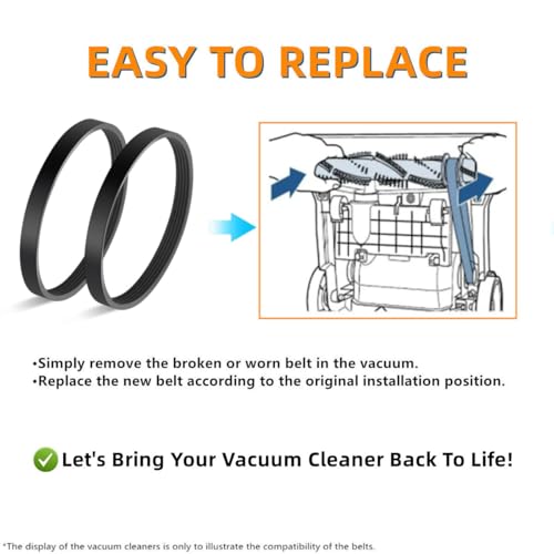 Replacement Grooved Belts for Bissell MultiClean Pet Vacuums (Pack of 2)