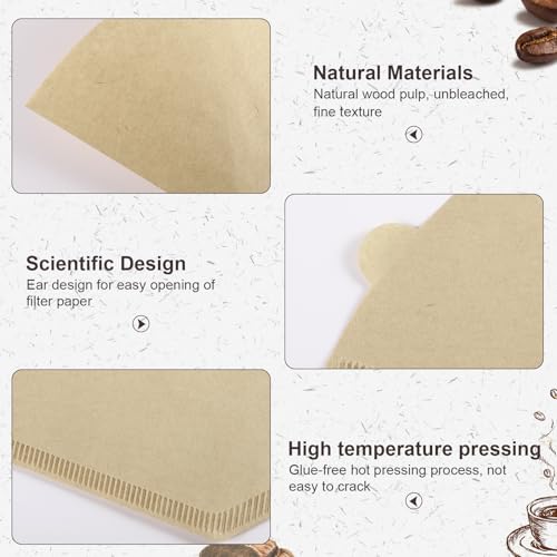 #2 Unbleached Coffee Filters - 100 Count, Natural Wood Pulp