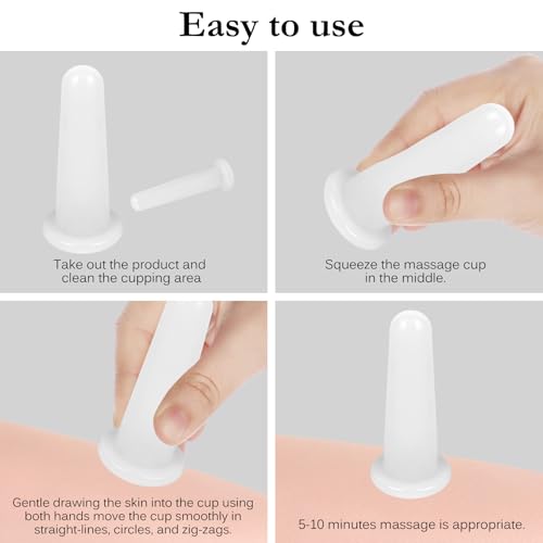 Silicone Facial Cupping Set - 2 Pcs Anti-Aging Face Massage Tool White