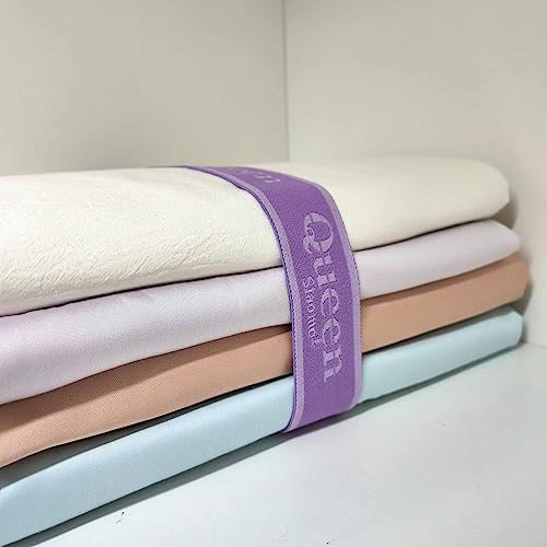 Queen Bed Sheet Organizer Bands - Elastic Linen Storage Straps, 4 Pack by Siaomo