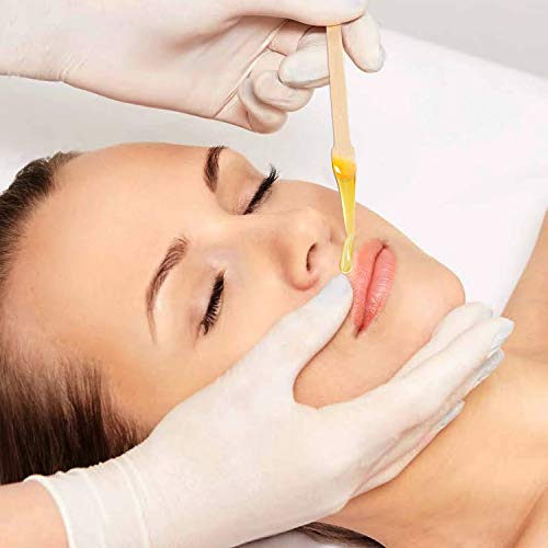 Mibly 200 Pcs Wooden Wax Sticks - Dual-Ended Applicators for Facial Hair Removal