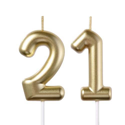 Glitter Gold Number 12 Birthday Candle - 2 Pack for Celebrations