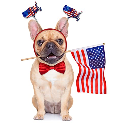 Hying 4th of July Patriotic Headbands 4-Pack American Flag Hair Hoops