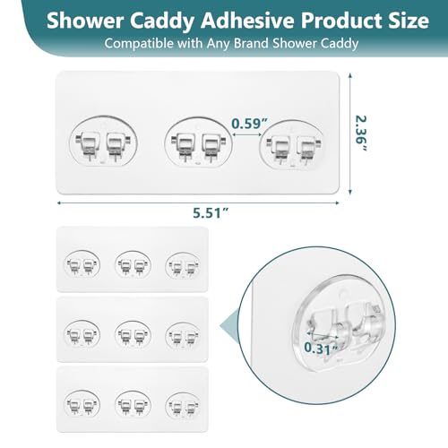 8 Pack Strong Adhesive Shower Caddy Hooks for Bathroom & Kitchen