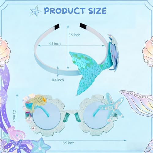 Mermaid Party Headband and Sunglasses Set Under the Sea Decorations