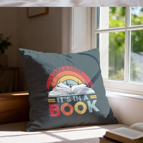 Book Lover Gifts Reversible Rainbow Throw Pillow Cover 18x18 Inches