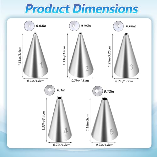 Sibba 5-Piece Stainless Steel Piping Tips Set for Cake Decorating