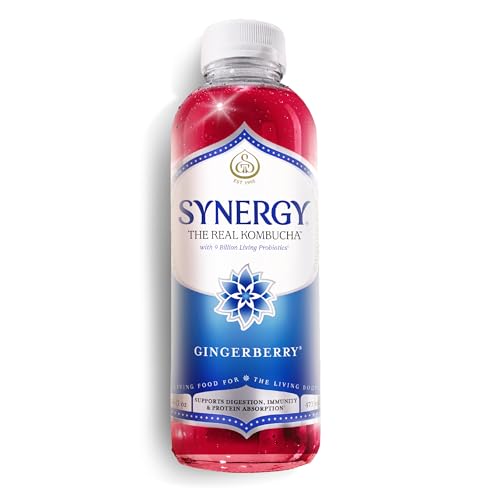 SYNERGY Gingerberry Kombucha - 16 fl oz Raw Probiotic Drink