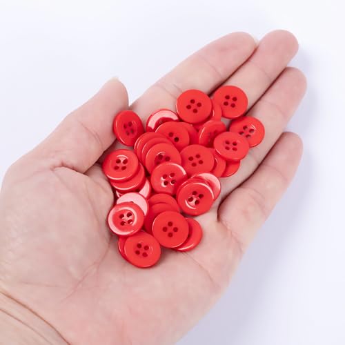 80PCS 5/8 Inch Red Sewing Buttons Kit for Crafts & DIY Projects