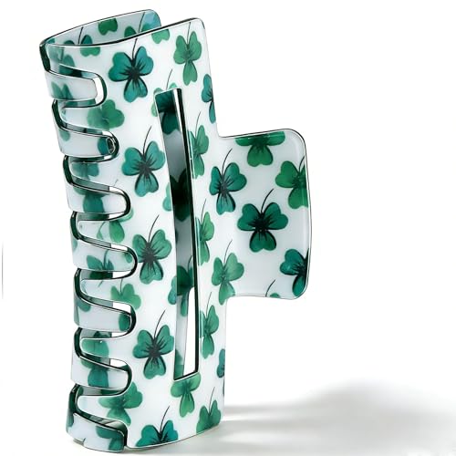 St. Patrick's Day Green Shamrock Hair Claw Clip - Non-Slip Acrylic