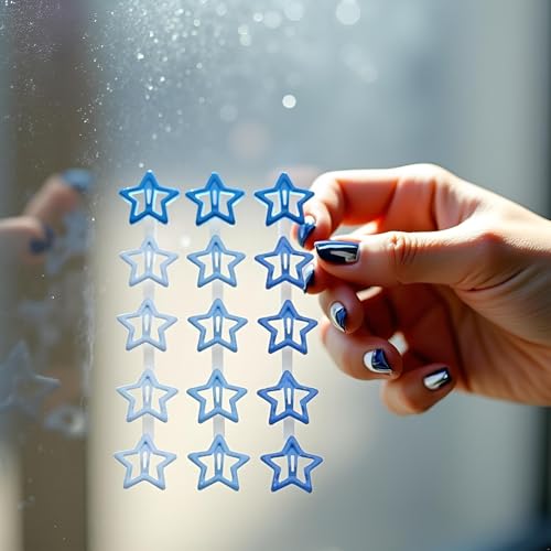 Cauaoa Blue Star Hair Barrettes Alloy Hair Clips 12 Pcs