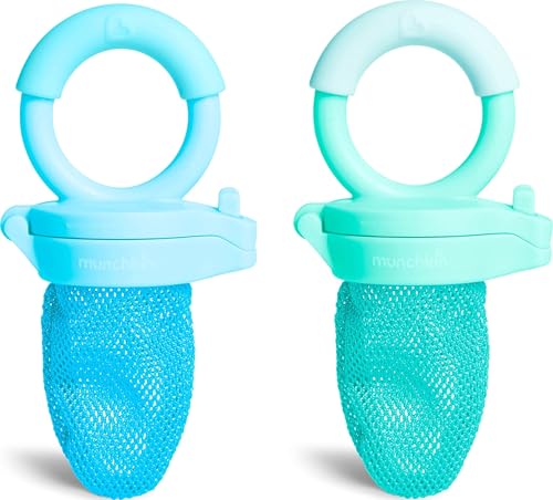 Munchkin Baby Feeder for Fresh Food & Fruit, 2 Pack - Blue/Green