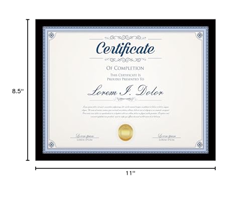 Hongkee Black 8.5x11 Picture Frame for Document & Certificate Display