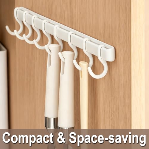 Adjustable Self-Adhesive Cabinet Door Hooks with 8 Hooks