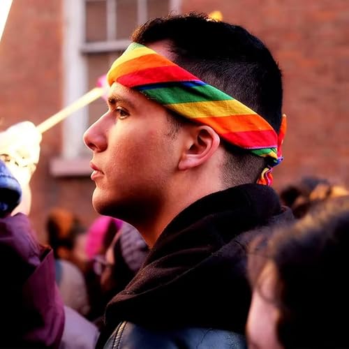 Rainbow Pride Headband with Detachable Bow Festival Hair Accessory