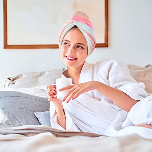 AuroTrends Microfiber Hair Towel Wrap 2-Pack - Quick-Dry Multicolor Set