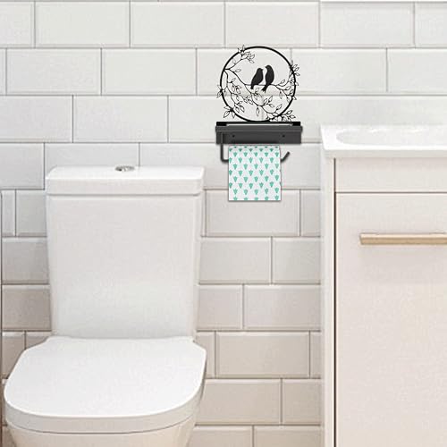 Bird Branch Toilet Paper Holder - Whimsical Metal Bathroom Decor