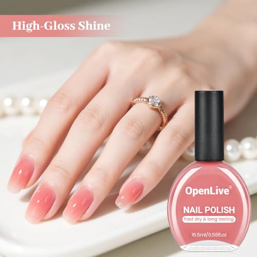 OpenLive Jelly Pink Nail Polish 16.5ml Quick Dry Long Lasting Shine