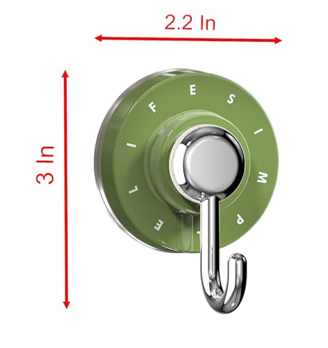 Heavy Duty Suction Cup Hooks - 2 Pack Green Towel Holders