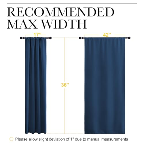 NICETOWN Moroccan Blue Blackout Curtains 42" W x 36" L - 2 Panels