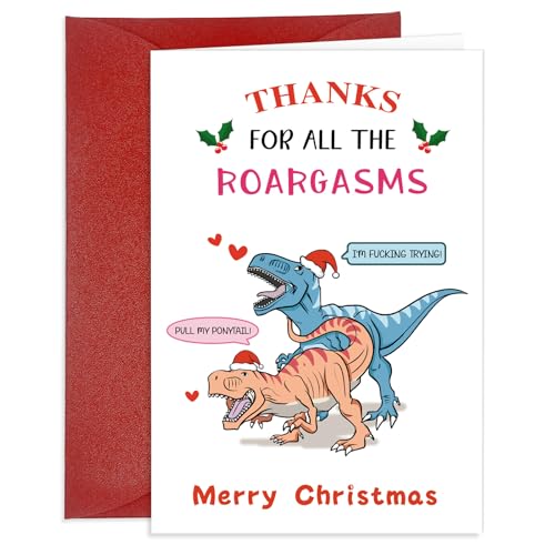 Funny Christmas Card for Him & Her - Naughty Greeting Card