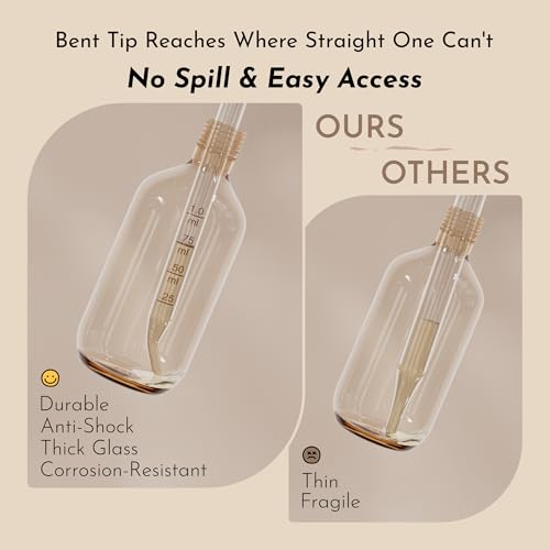 PrettyCare Glass Eye Dropper - 1ml Measured Medicine Droppers (4 Pcs)