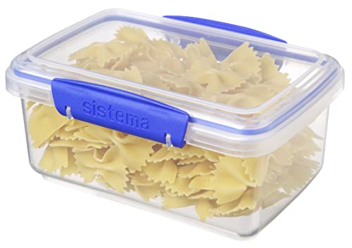 Sistema KLIP IT Rectangular Food Storage Container, 33.8 oz - Clear/Blue