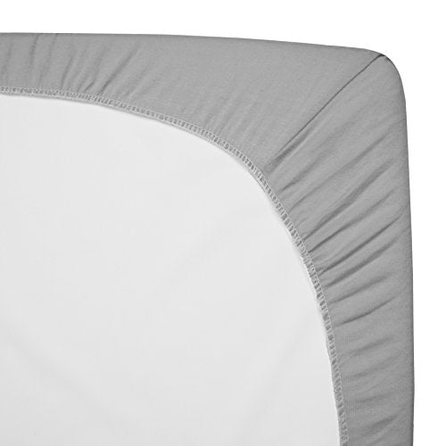 Fitted Mini Crib Sheets 2-Pack, 100% Cotton Jersey, Gray - 38x24"
