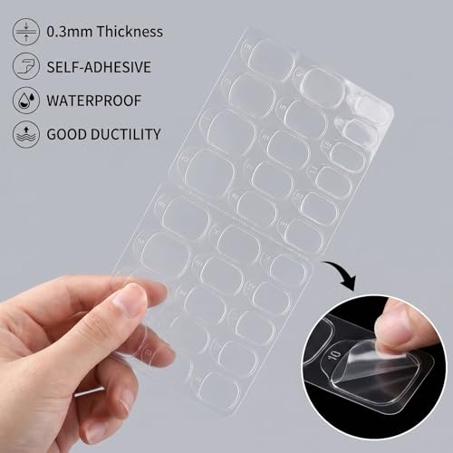 Clear Nail Adhesive Tabs 300pcs - Double Sided Jelly Glue for Press On Nails
