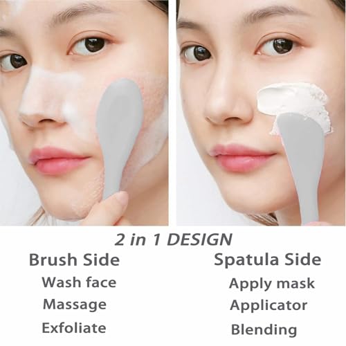 ZORLYS 2-in-1 Silicone Facial Cleansing Brush and Face Mask Applicator, 2-Piece Set