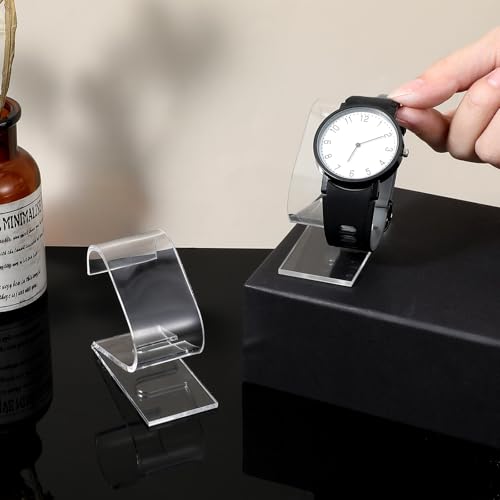 Exircy Clear Acrylic Watch Display Stand - 2 Pack Portable Bracelet Holder