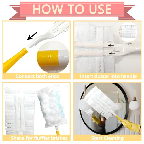 BDS-HOME 30 Count Duster Refills with Handles - Multi-Surface Cleaning